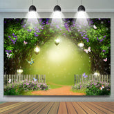 Schmetterling Und Blumen Dicht Thema Baby Dusche Hintergrund